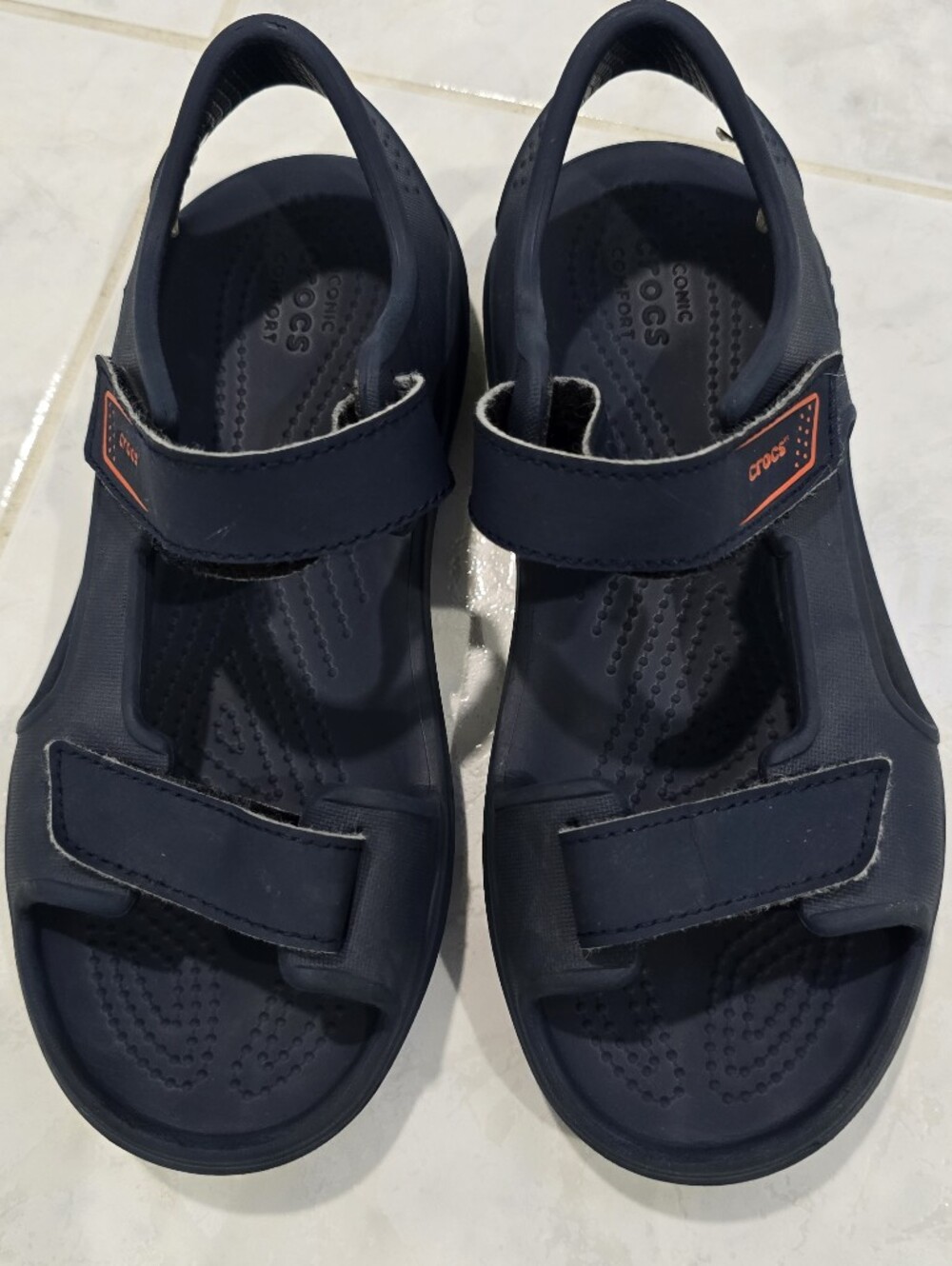 Crocs Navy Kids Adjustable Sport Sandals Size 3